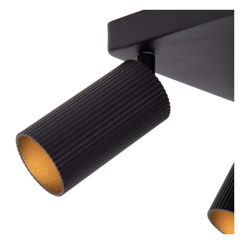 Plafoniera quadrata nera a tubi CLUBS Lucide 4xGU10 40W