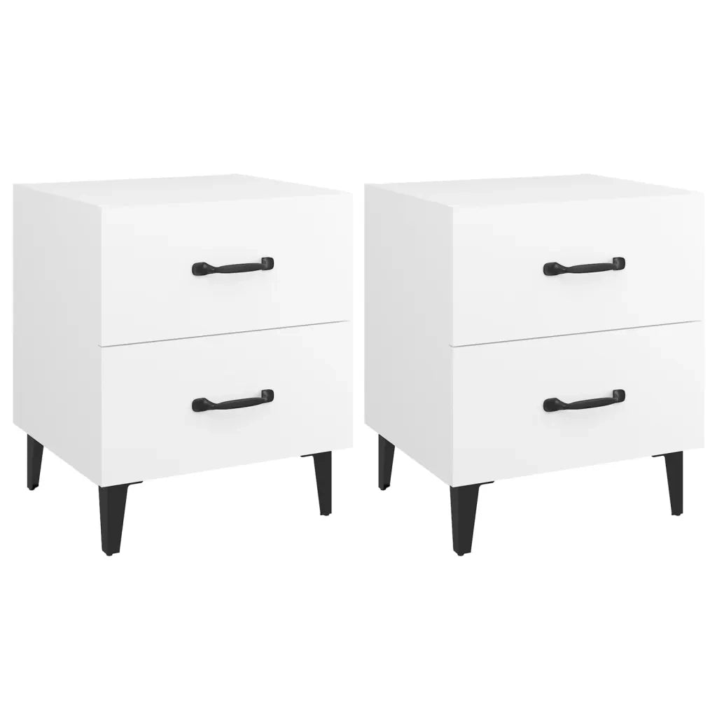 Comodini 2 pz Bianchi 40x35x47,5 cm 811989