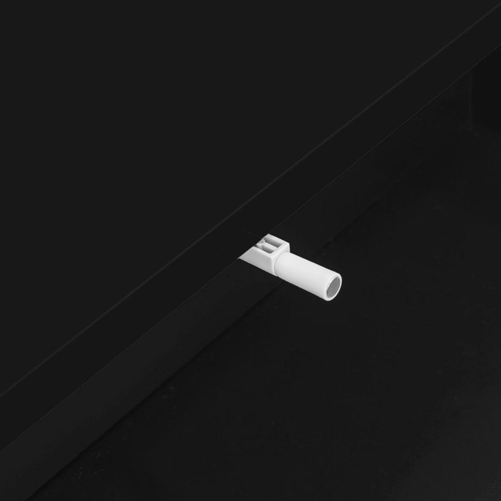 Tavolino da salotto nero lucido 115x55x34 cm con 2 cassetti e LED
