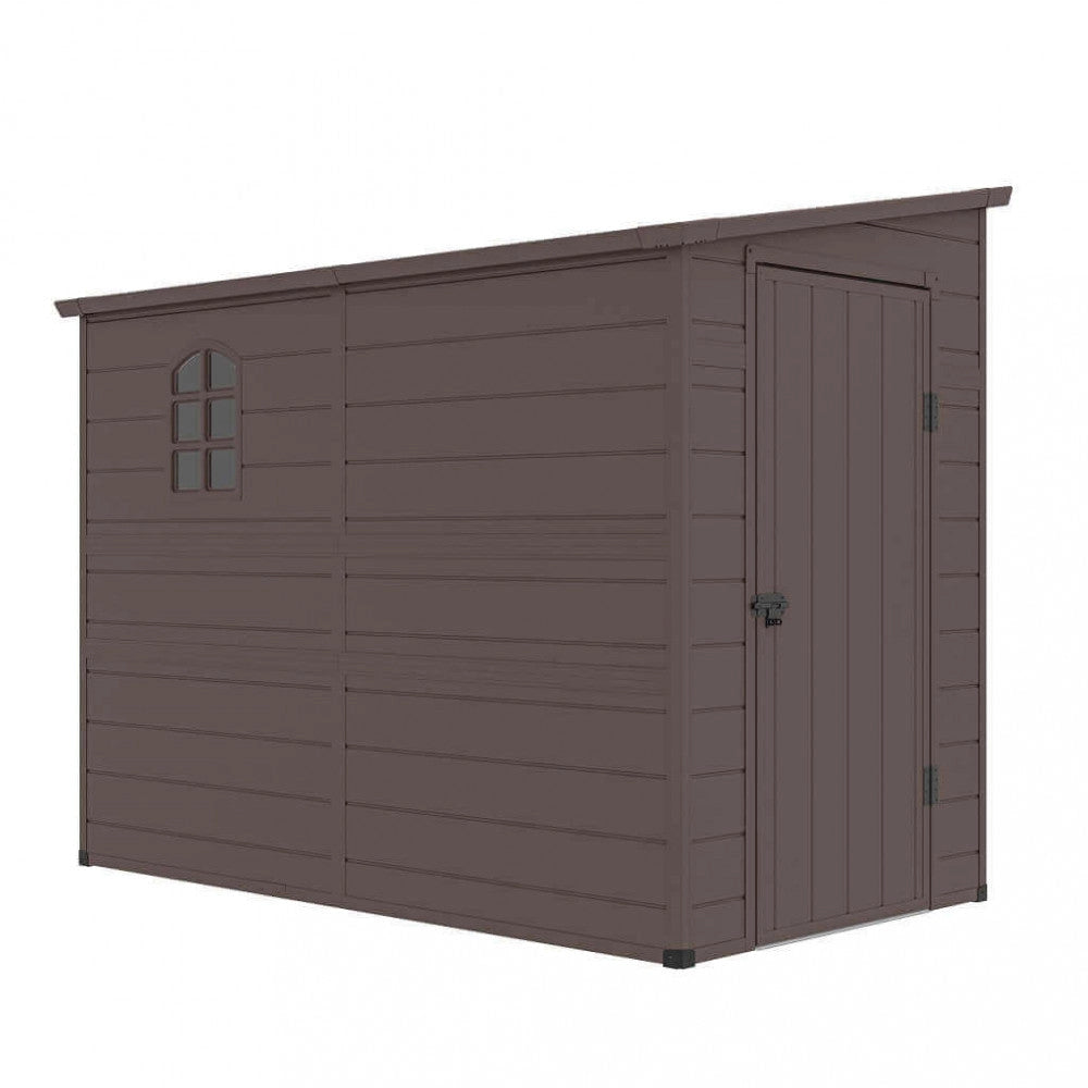 Casetta Box da Giardino Hause 143x247x194 h cm in Plastica Marrone
