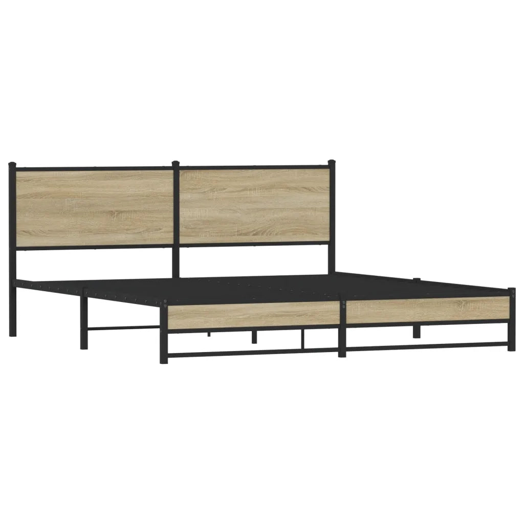 Giroletto senza Materaso in Metallo Rovere Sonoma 180x200 cm
