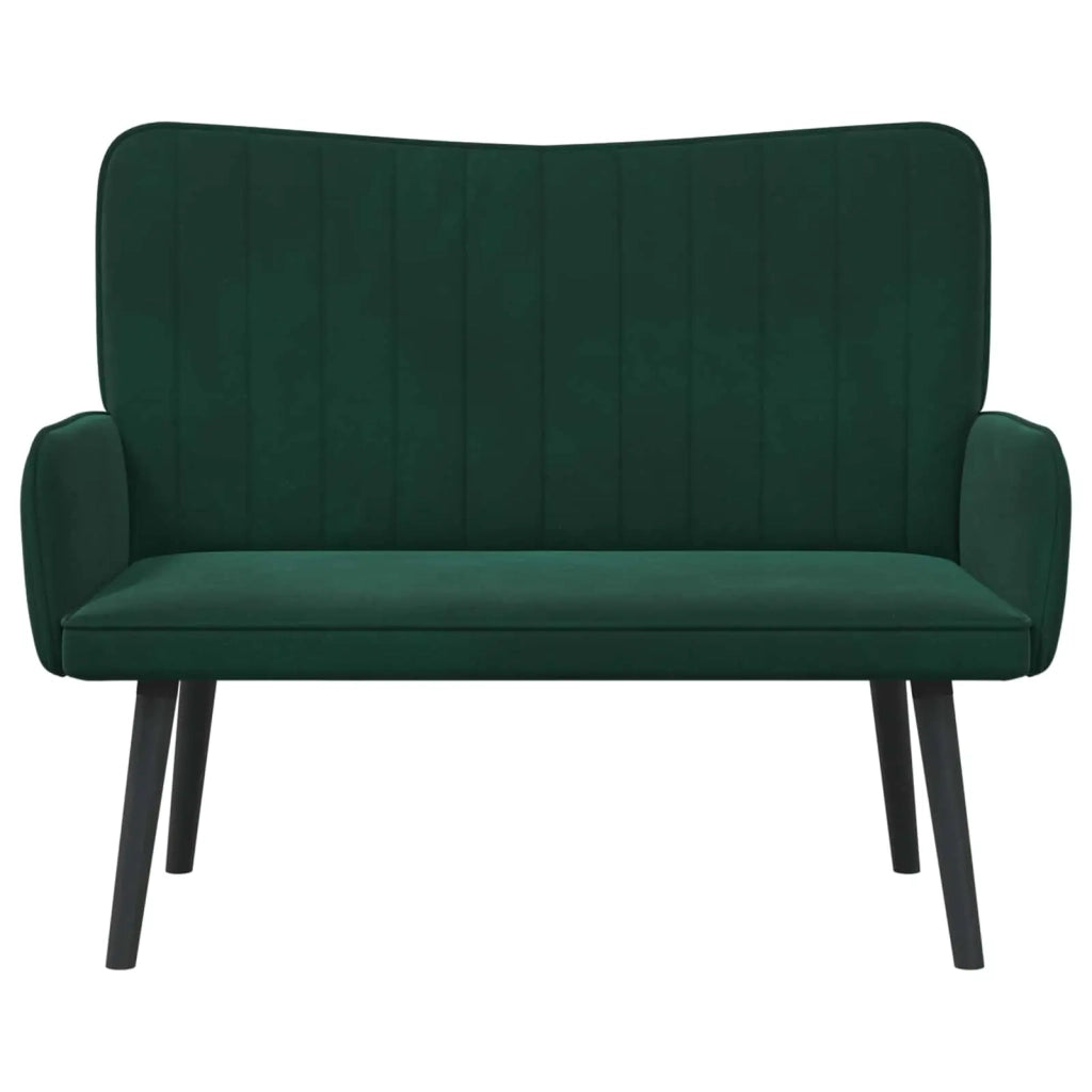 Sofa a Due Posti Verde Scuro 115 x 61 x 87 cm Velluto 42028952