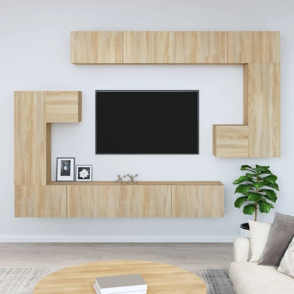 Mobile Porta TV a Parete Rovere Sonoma in Legno Multistrato cod mxl 67328