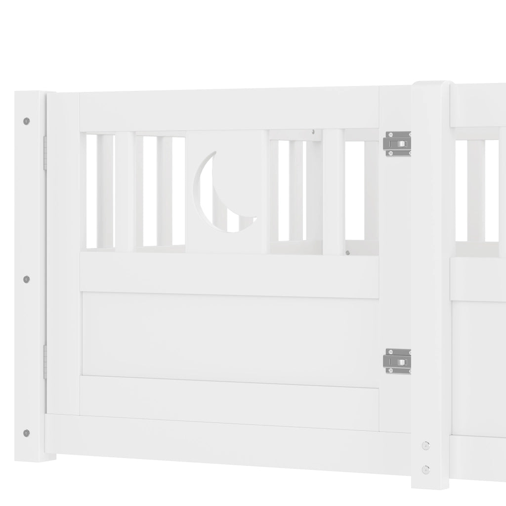 Letto singolo per bambini 90x190 cm con sponde, bianco