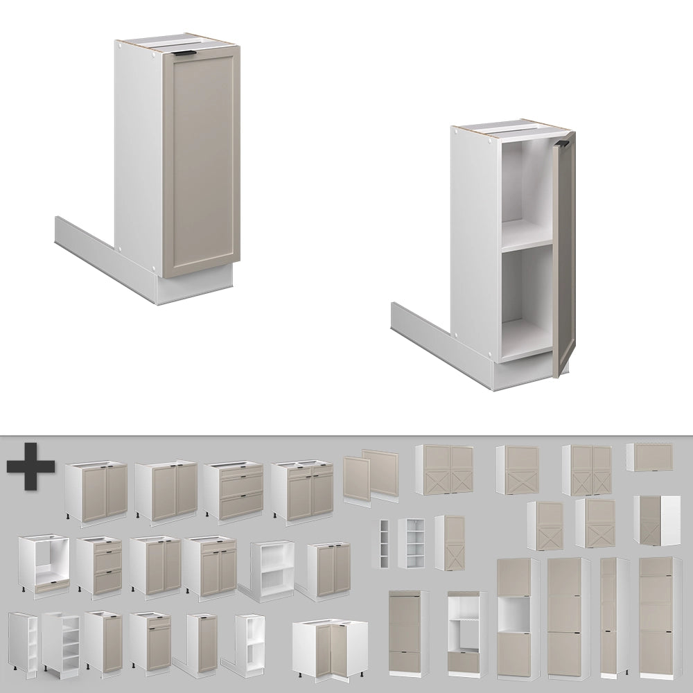 Isola da cucina Fame-Line GrigioBeige/Bianco 30 cm senza piano di lavoro Vicco