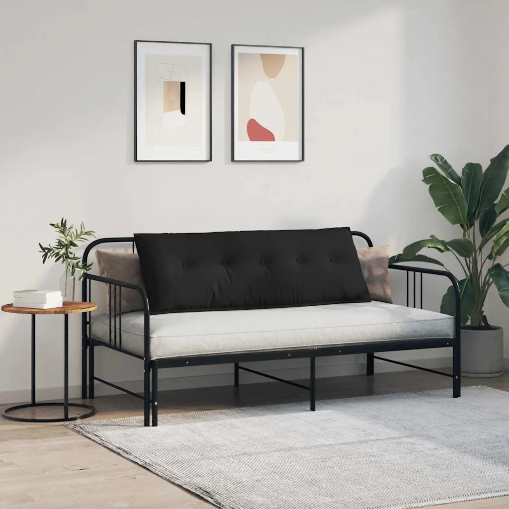 Cuscino per Schiena Nero 140 x 50 cm Tessuto in Microfibra