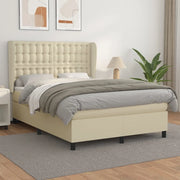 Giroletto a Molle con Materasso Crema 140x200 cm in Similpelle cod mxl 59408