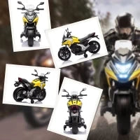 Moto Elettrica per Bambini, Honda, 3 km/h, Musica & Luce, 3-6 Anni, fino a 30 kg, Giallo