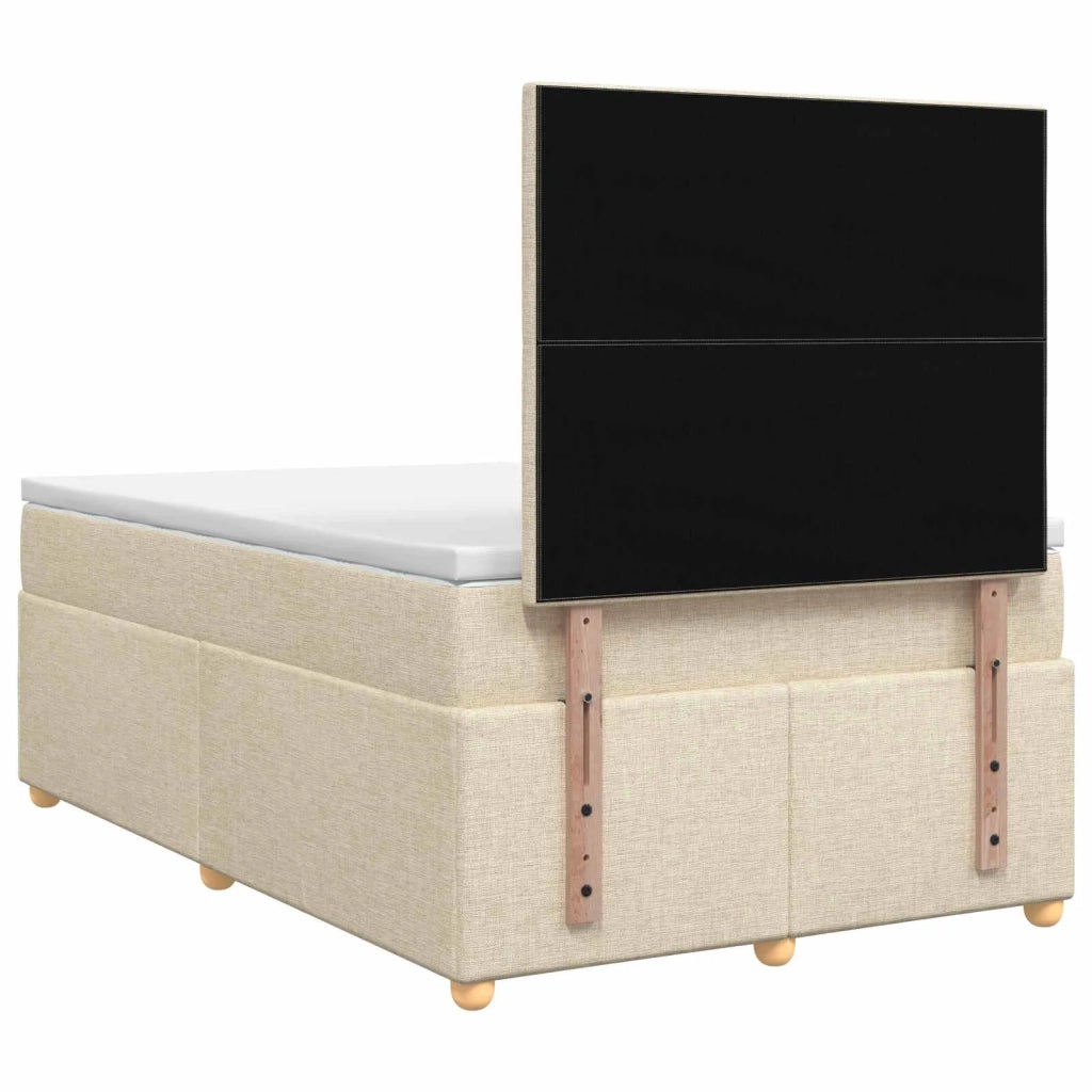 Letto box spring con materasso Crema 120 x 200 cm Tessuto 3453870