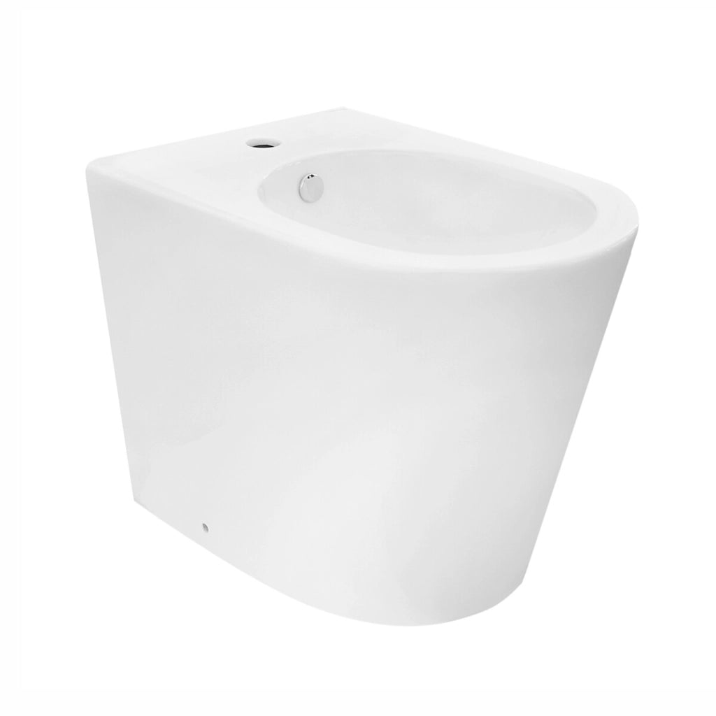 Set sanitari in ceramica bianco filomuro monoblocco rimless con copriwc Kyoto