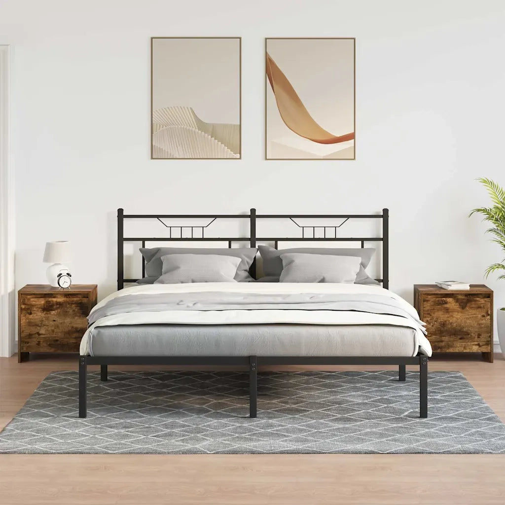 Set di 2 Comodini | Armadio da Notte | Mobiletto da notte Rovere Fumo 45x34x44,5 cm in Truciolato