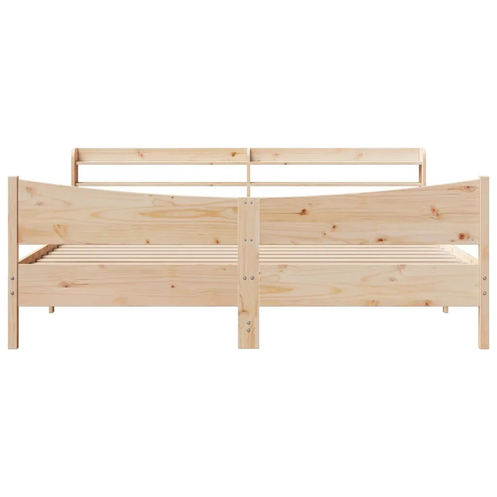 Giroletto con Testiera 200x200 cm in Legno Massello di Pino