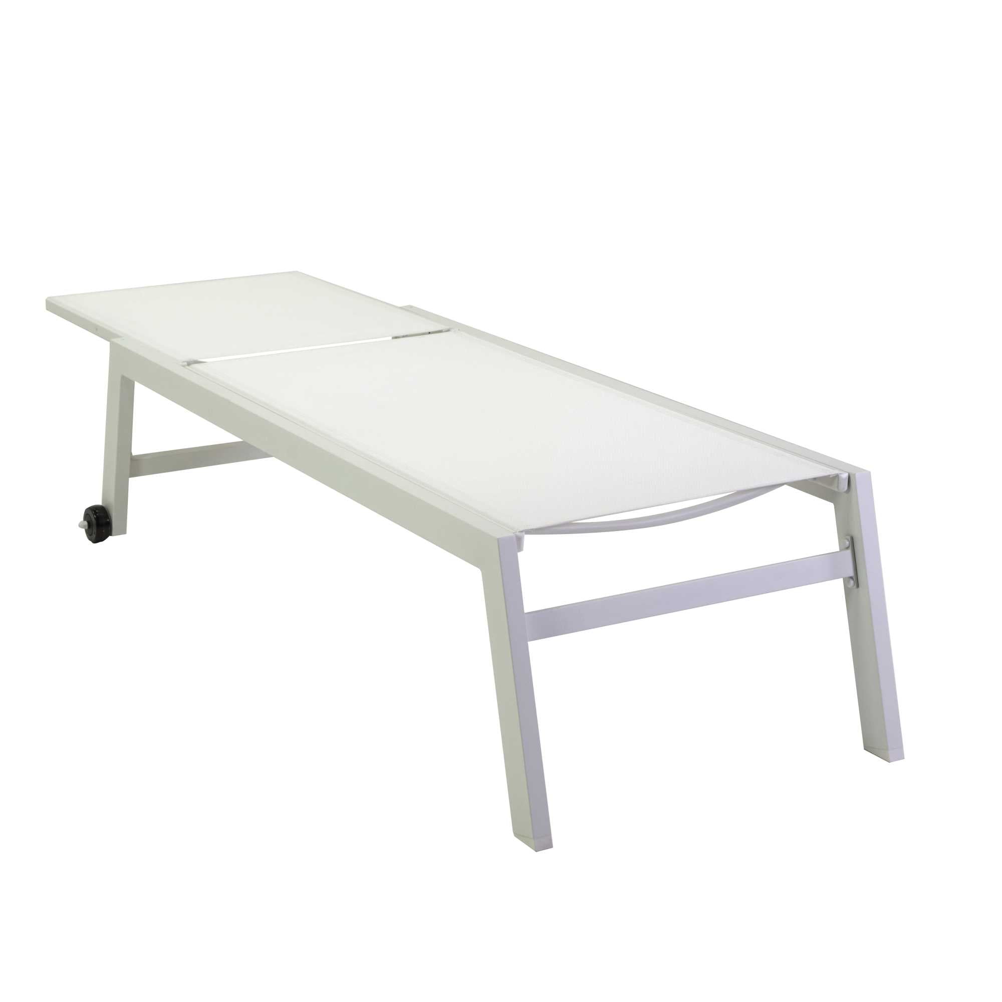 Lettino Prendisole da Giardino 203,5x70xh42,5 cm in Alluminio e Textilene Altamura Bianco