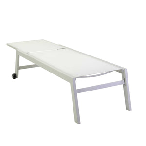 Lettino Prendisole da Giardino 203,5x70xh42,5 cm in Alluminio e Textilene Altamura Bianco