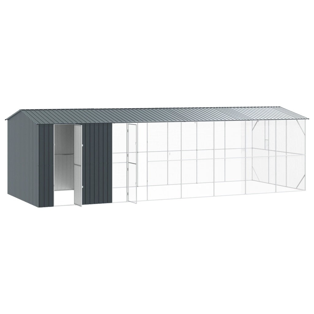 Voliera per Uccelli con Estensione Antacite 310x838x247 cm Acciaio