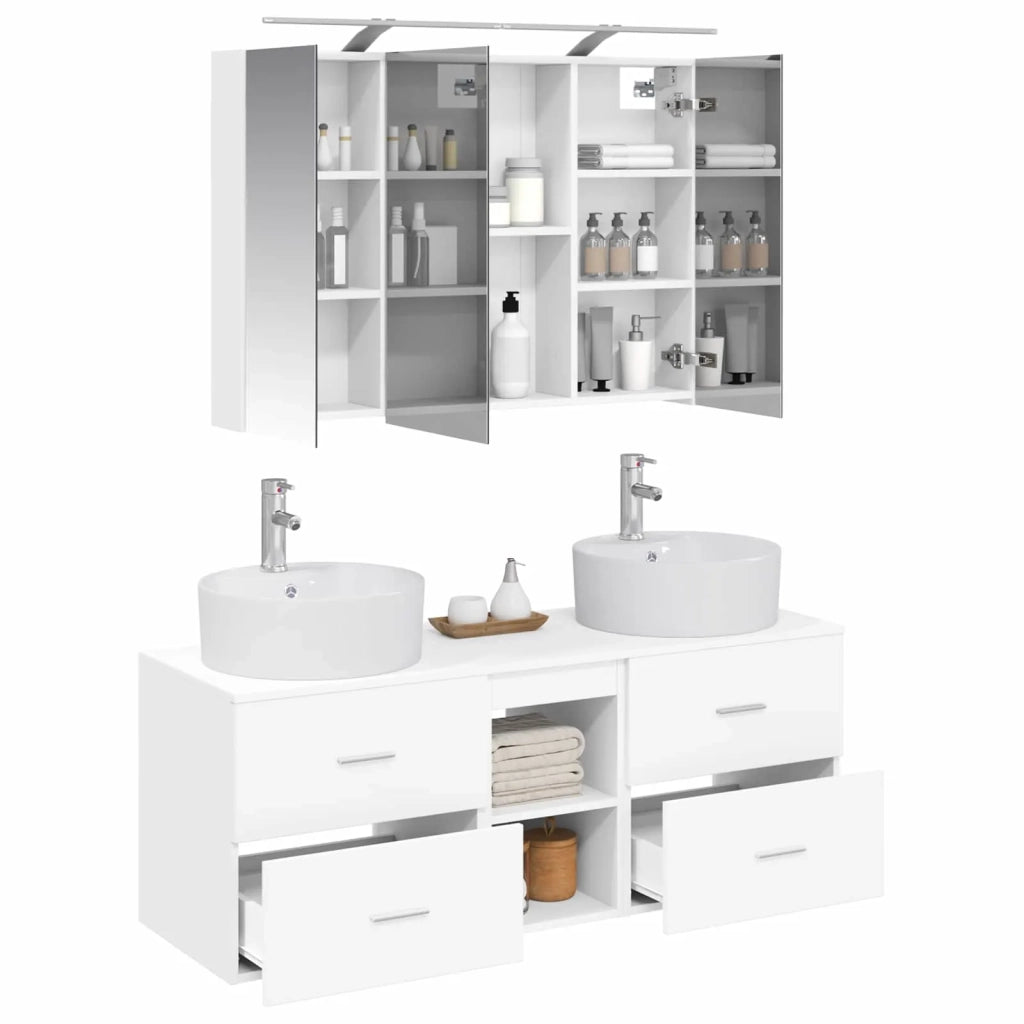 Set di mobili per il bagno 4 pcs Bianco 3406895