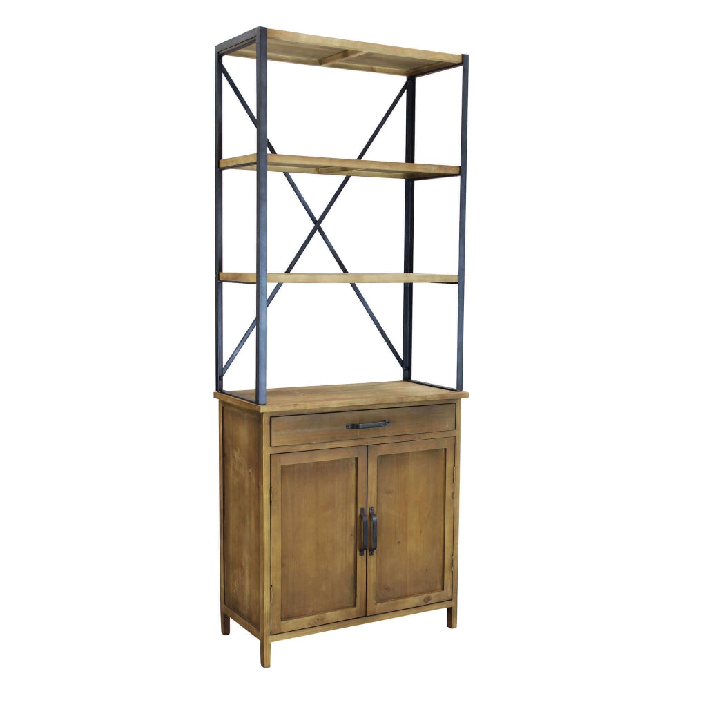 EUGENE MOBILE ALTO 2 RIPIANI, CASSETTO E ANTE 73,5X37,5X186CM LEGNO NATURALE
