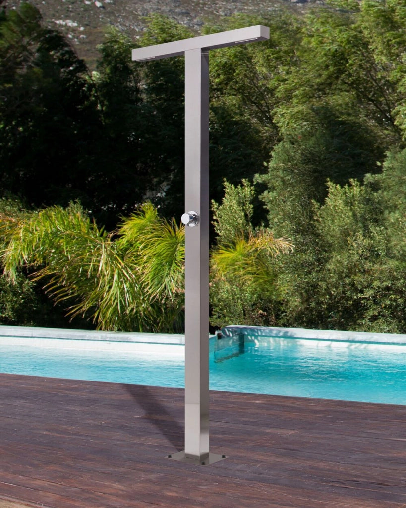 Doccia da esterno moderna in PVC argento giardino esterno glamour moderna