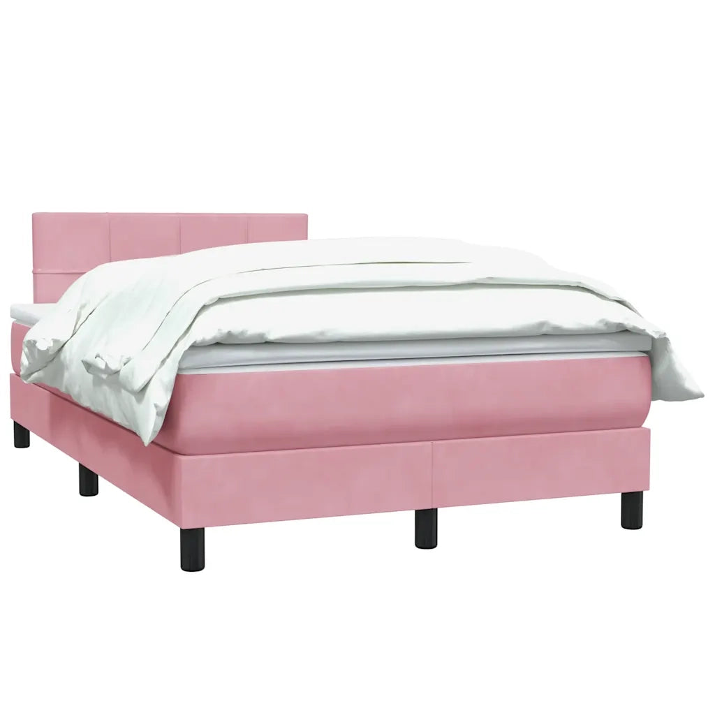 Giroletto a Molle con Materasso Rosa 120x220 cm in Velluto 3316256