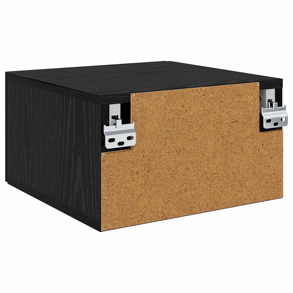 Comodino | Armadio da Notte | Mobiletto da notte Rovere nero 35 x 35 x 20 cm Legno multistrato