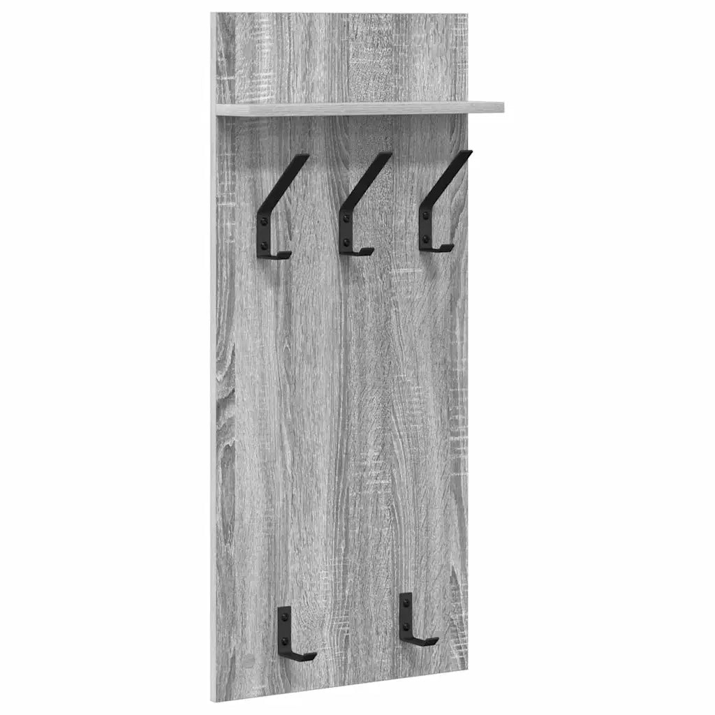 Appendiabiti a muro A parete Grigio Sonoma 40 x 10 x 90 cm 874456