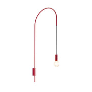 Zafferano - Lampada da Parete Filo, Orientabile 200°, Metallo Verniciato Lampadina E27 max 60W inclusa, H110cm - Rossa