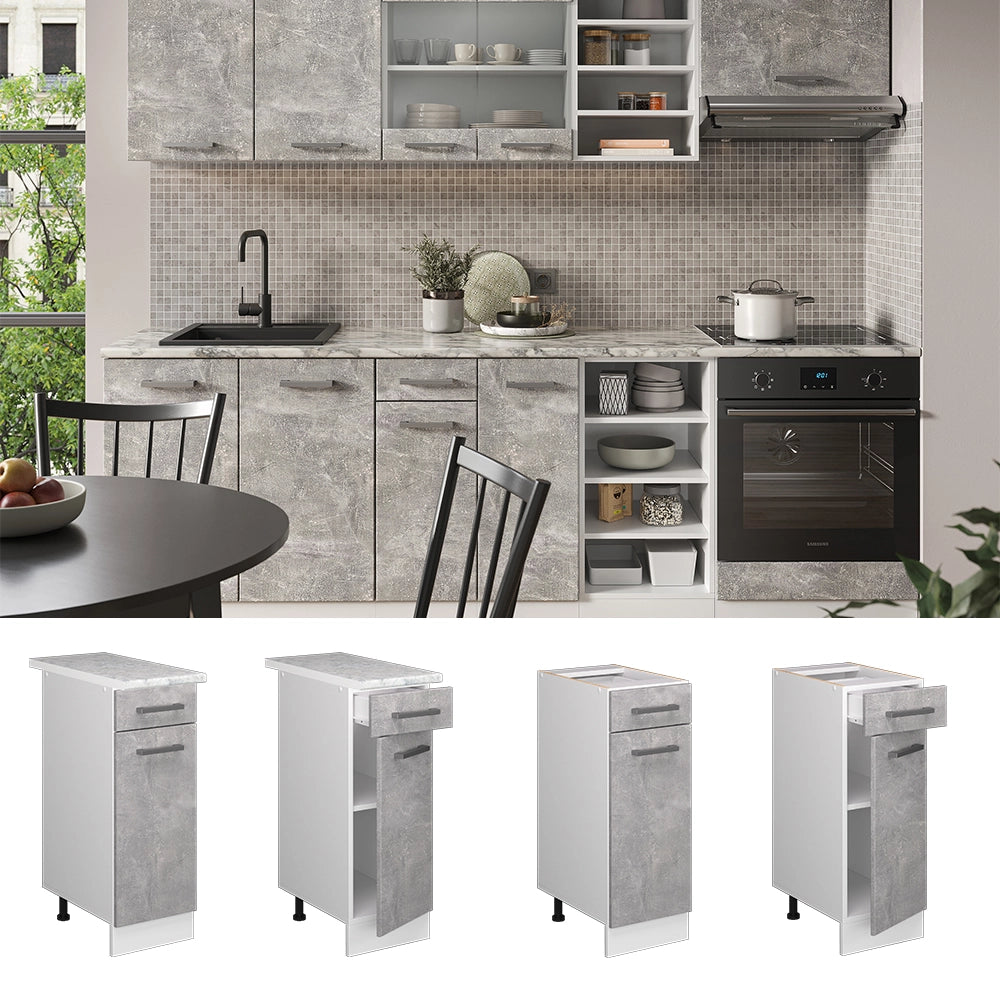 Vicco Mobiletto base per cucina Calcestruzzo 30 cm , PL Antracite