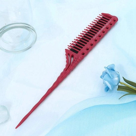 Kam per capelli professionale - Stile per capelli - Modellatore a punte per capelli - Rosso - Kam per parrucchiere - Ideale per lo stile dei capelli - Leggero e confortevole