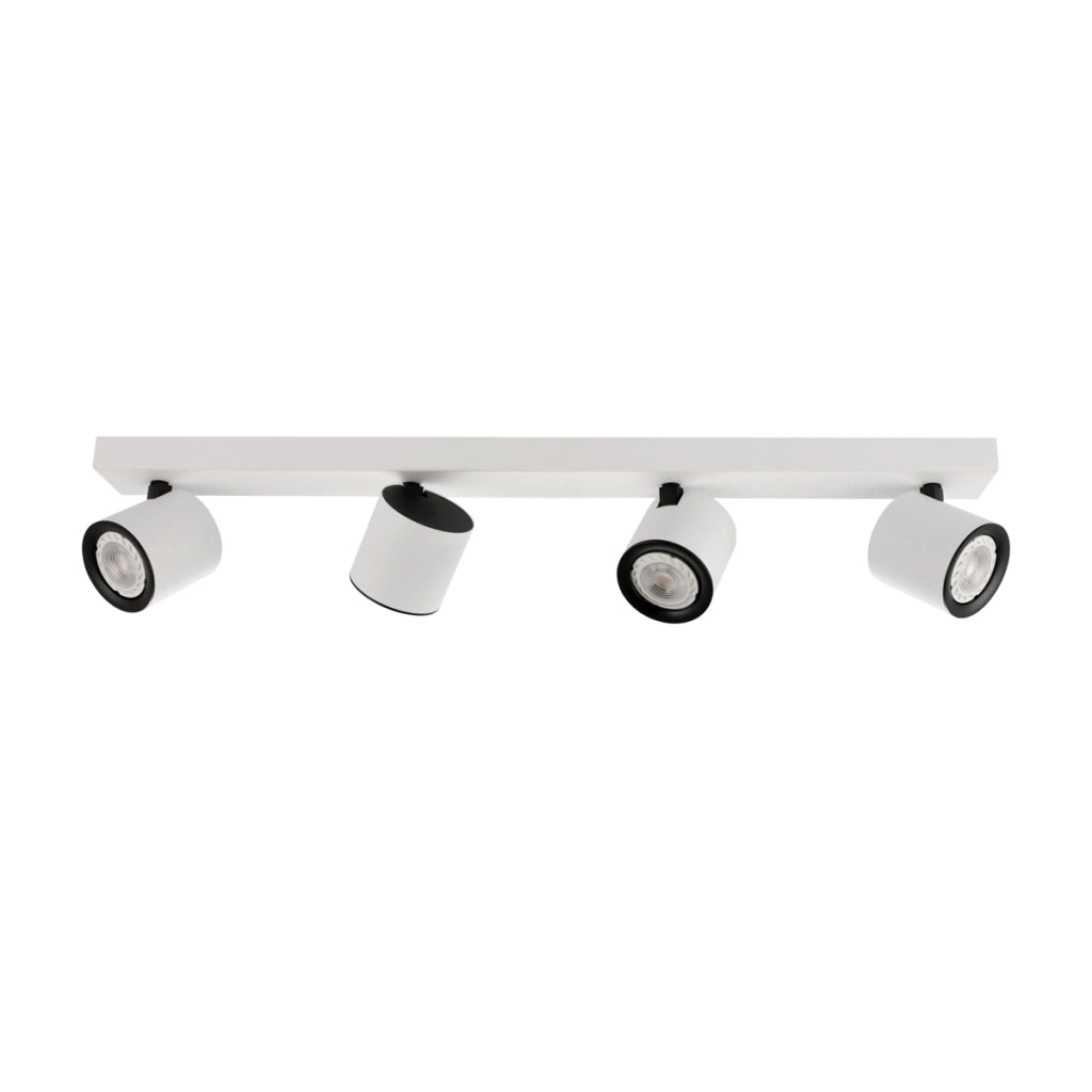 Spot soffitto moderno 4 luci bianco/nero GU10 Italux
