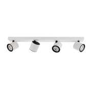 Spot soffitto moderno 4 luci bianco/nero GU10 Italux