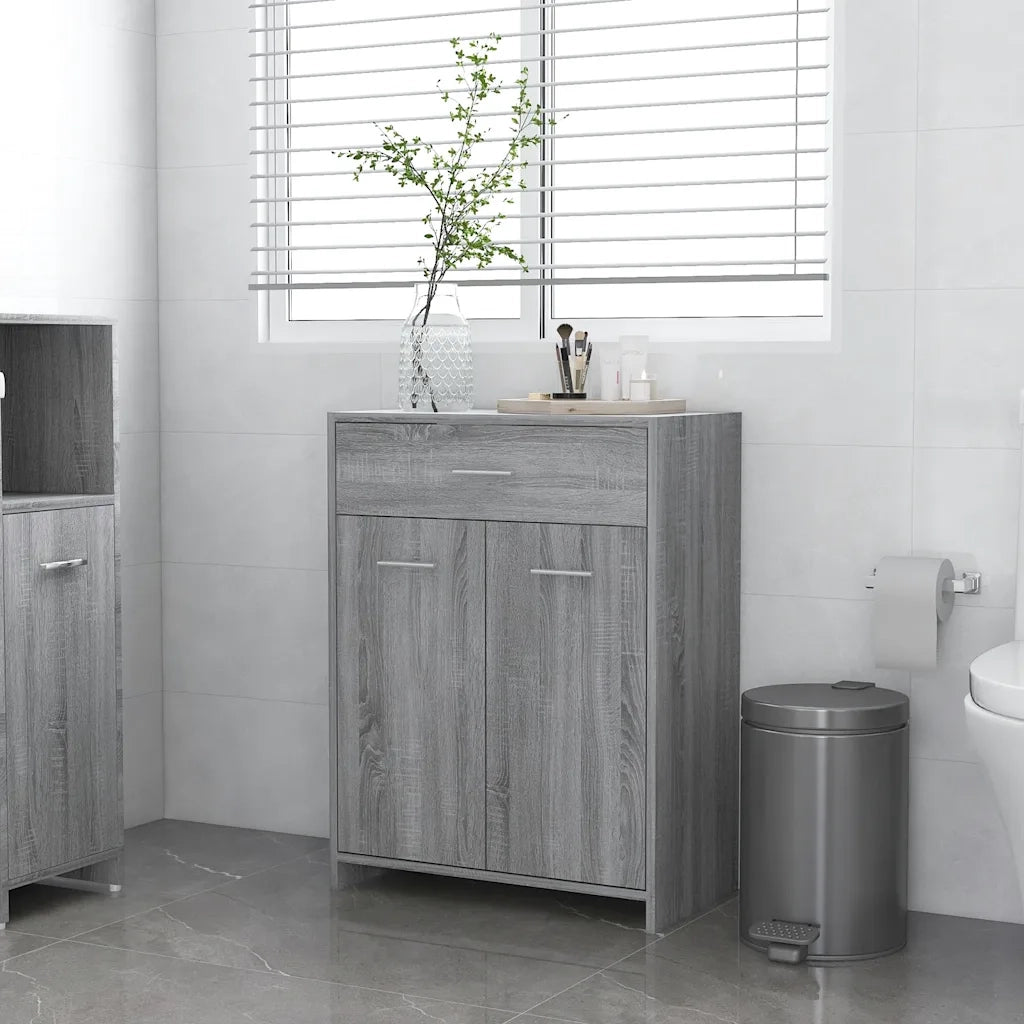 Armadietto Bagno Grigio Sonoma 60x33x80 cm in Legno tecnico 815664
