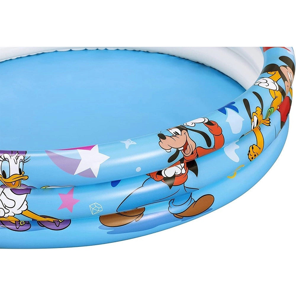Trade Shop - Piscina Gonfiabile 3 Anelli 122 X 25 Cm Topolino Mickey Mouse Per Bambini 91007 -
