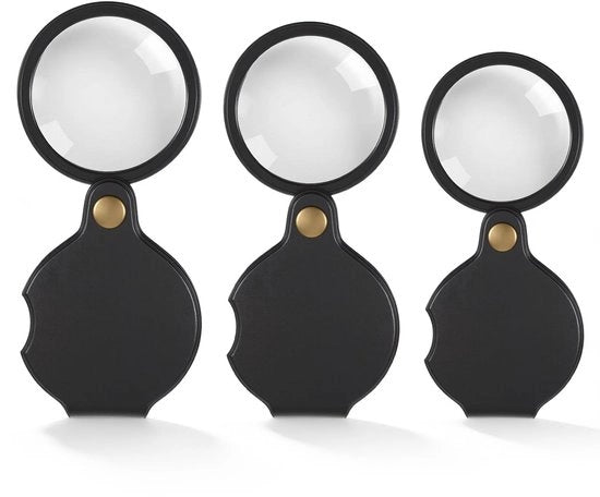 Verglasso 10x - Mini Verglasso Opvougbile - Rotabile - Portatile - Ottica di alta qualità - 3 pezzi - Microscopio