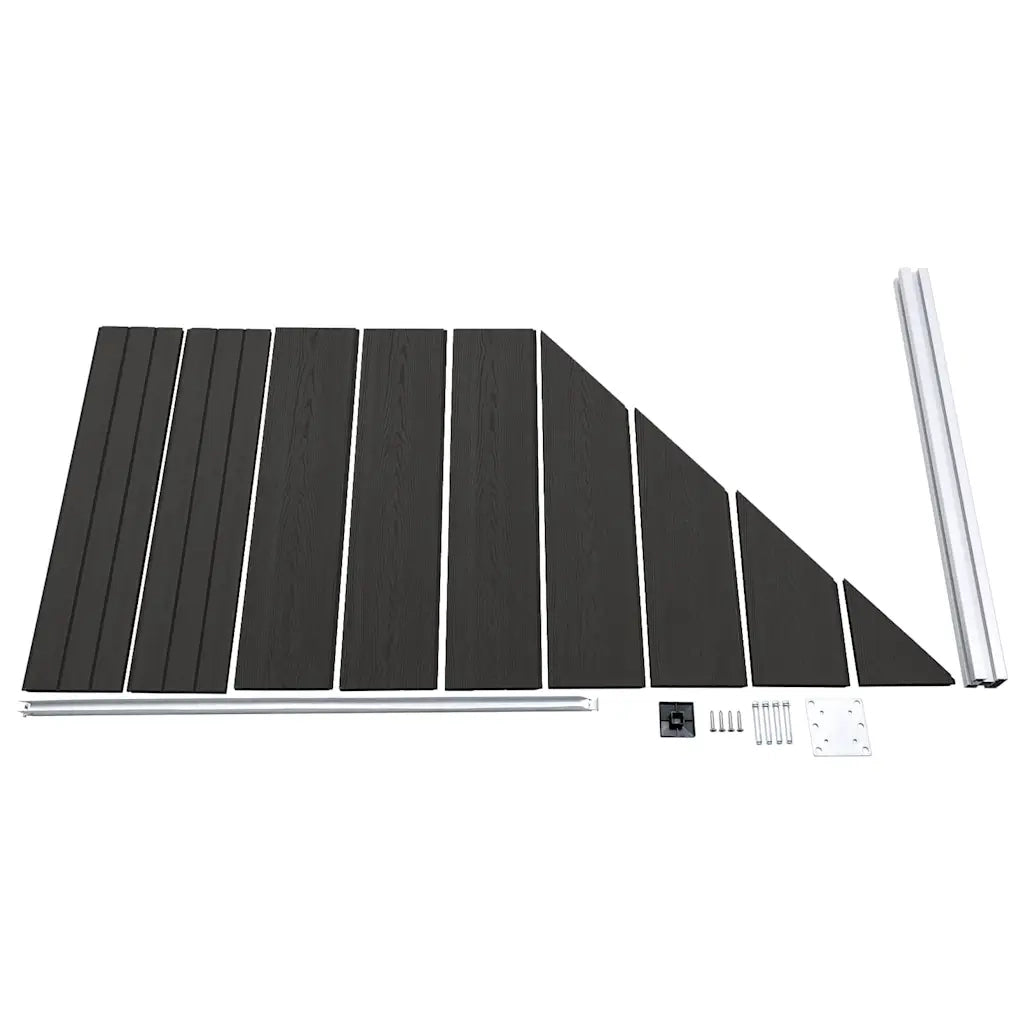 Pannello di recinzione | Recinzione da Giardino in WPC 95x(105-180) cm Nero