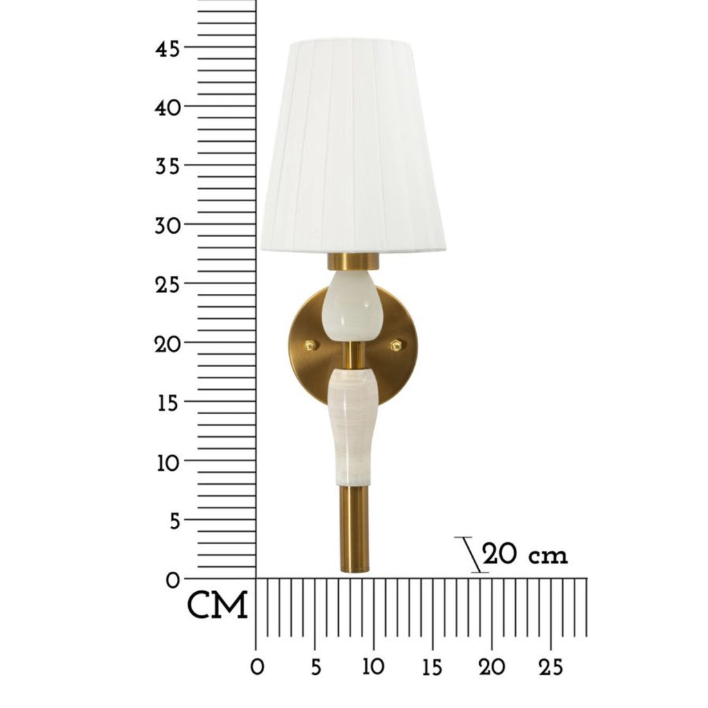 Lampada a Parete VKH912, Bianco, Tessuto, 16x20x46 cm