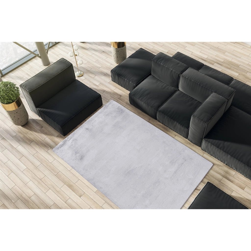 Tappeto moderno Saika grigio e bianco in poliestere