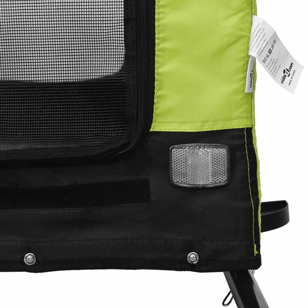 Rimorchio da Bici per Animali Verde e Nero Oxford e Ferro CFW4073702
