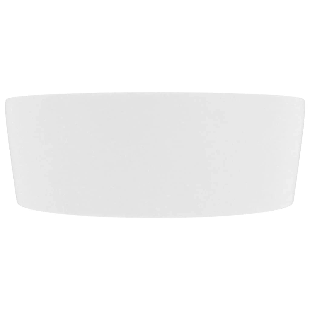 Lavabo di lusso con troppopieno lavabo da appoggio lavabo da bagno stanza da trucco casa 36 x 13 cm ceramica bianca opaca 02_0002773