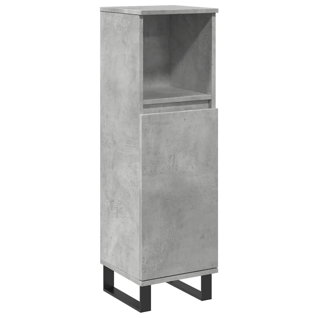 Set Mobili da Bagno 3 pz Grigio Cemento in Legno Multistrato