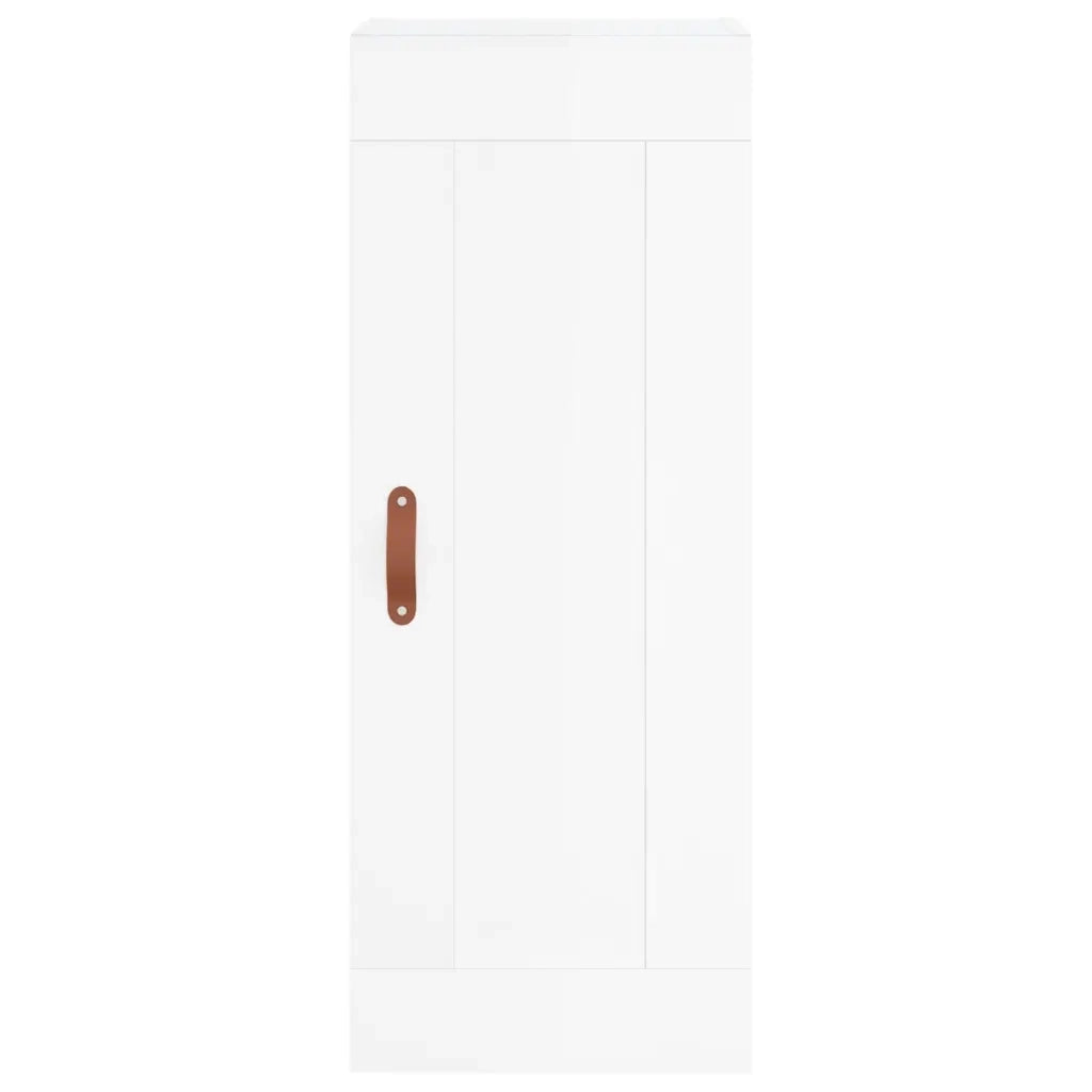 Credenza-Buffet-Armadio da cucina 34,5x34x180 cm in Legno Multistrato Bianco Lucido 685993