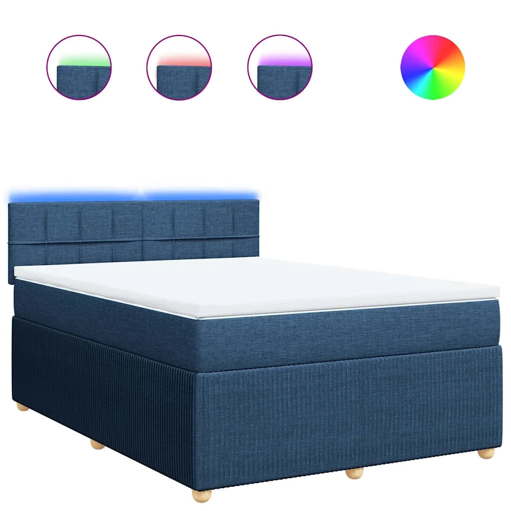 Giroletto a Molle con Materasso Blu 160x200 cm in Tessuto 3289813