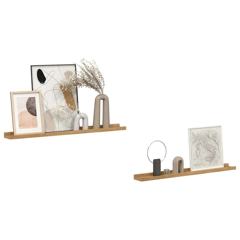 Scaffale da parete con lo scaffale 2 pcs Marrone 80 x 9 x 3 cm 42020013