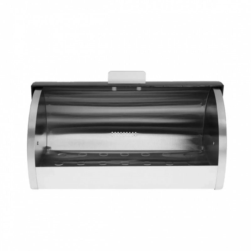 Kinghoff KH-3208 Portapane in acciaio con coperchio in acrilico nero