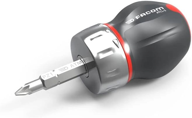 Composizione Cacciavite a sfera protwist a cricchetto con 7 lame in custodia, manico ergonomico bi-materiale, cricchetto 45 denti di alta qualità, 8 pezzi - ATCL.S14PB