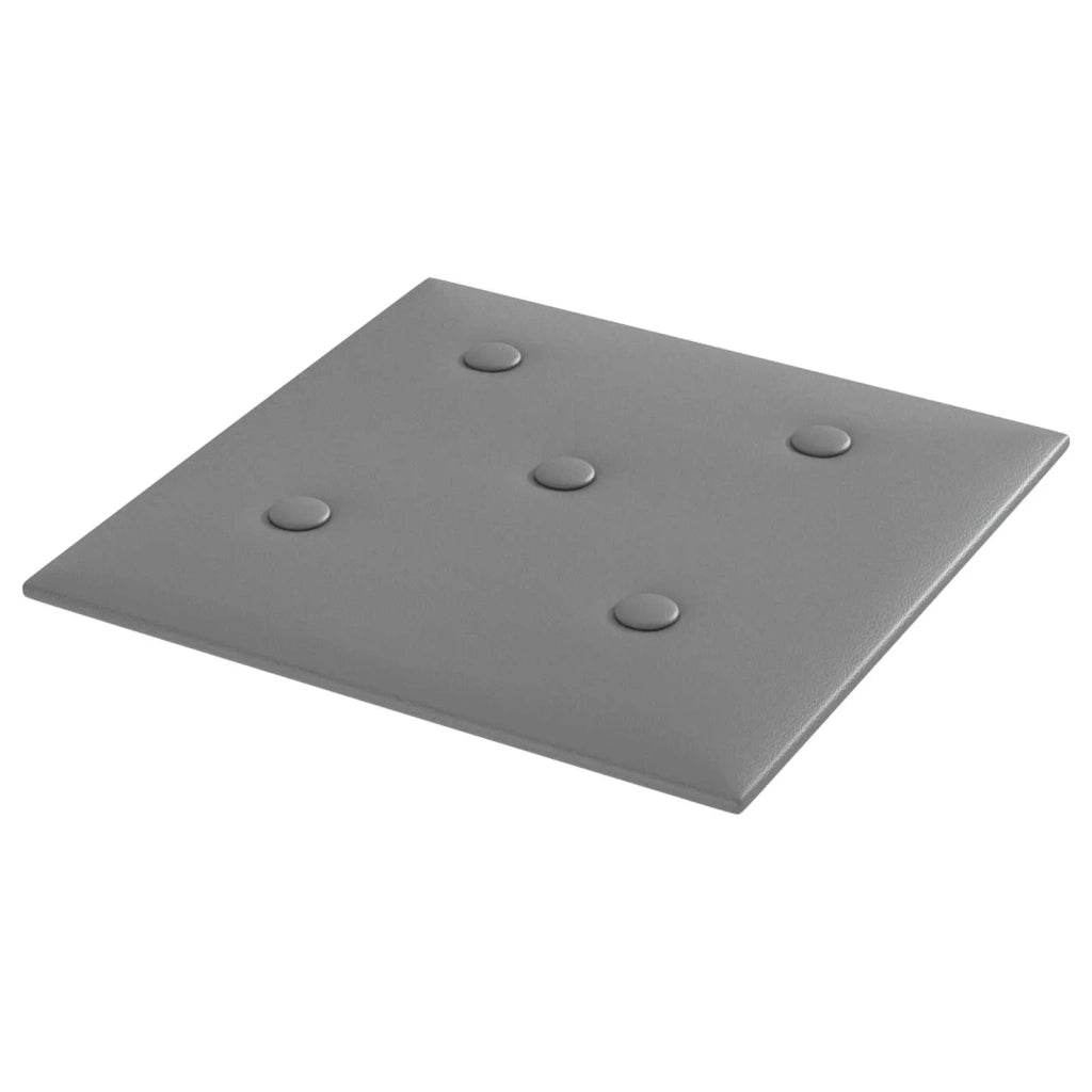 Testiera da Parete 12 pcs Grigio 30 x 30 cm Pelle Sintetica 42046512