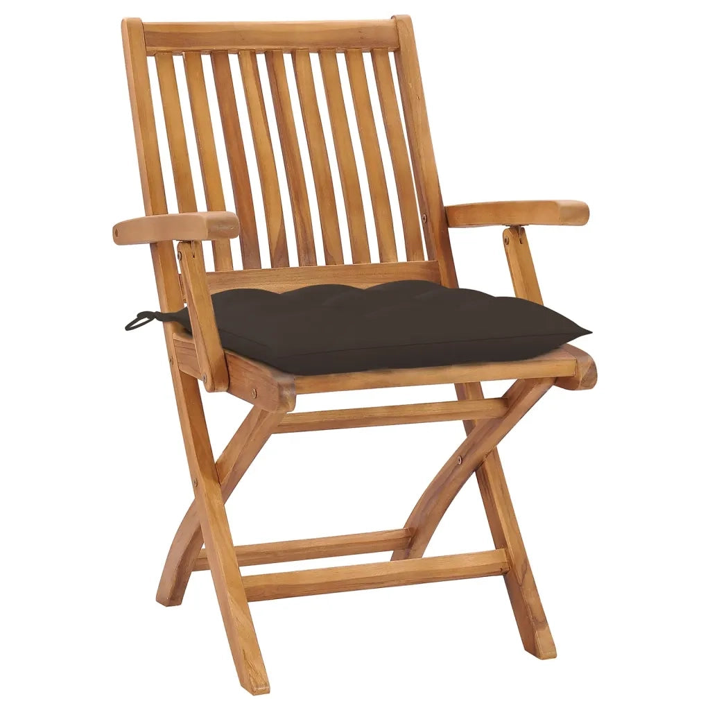 Sedie da Giardino Pieghevoli con Cuscini 8 pz Massello di Teak cod mxl 75211