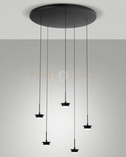 3804-49-101 MONTATURA NERA COMPLETA TONDA CCT 2700K - 3000K - 4000K - 35W - 3750 lm 5 LUCI DIMMERABILE