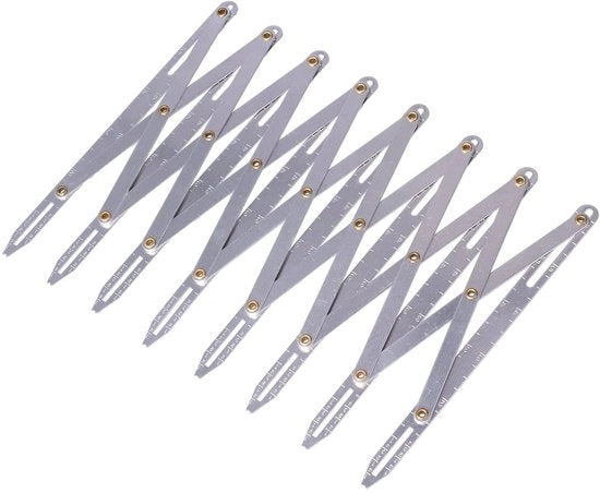 Misuratore per Sartoria con Larghezza Adattabile - Multifunzionale Righello in Alluminio - Resistente alla Corrosione - Duraturo - per Sartoria Manuale - Righello di Precisione