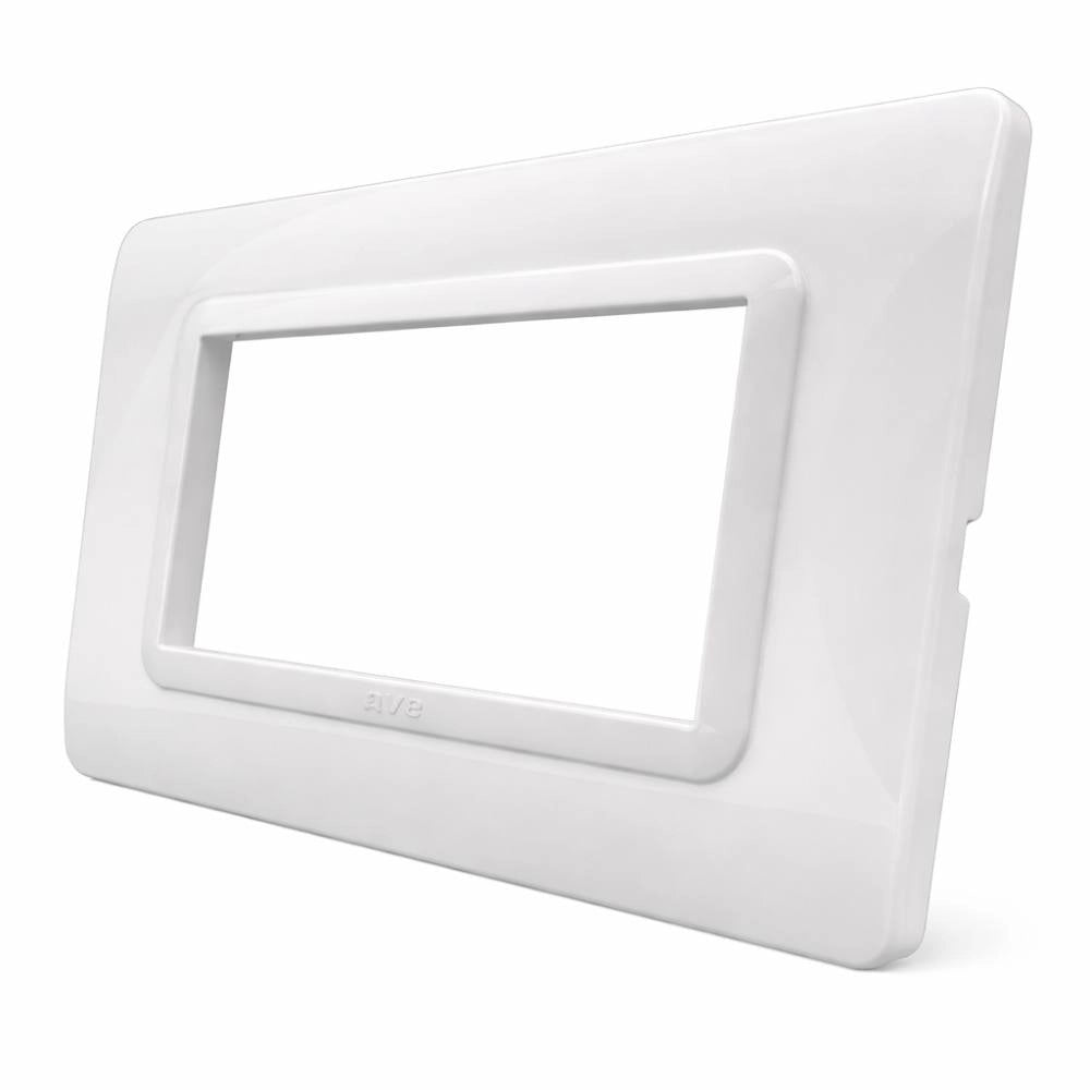 Placa ave s44 bianco in tecnopolimero design elegante *** numero posti 4 moduli, confezione 1