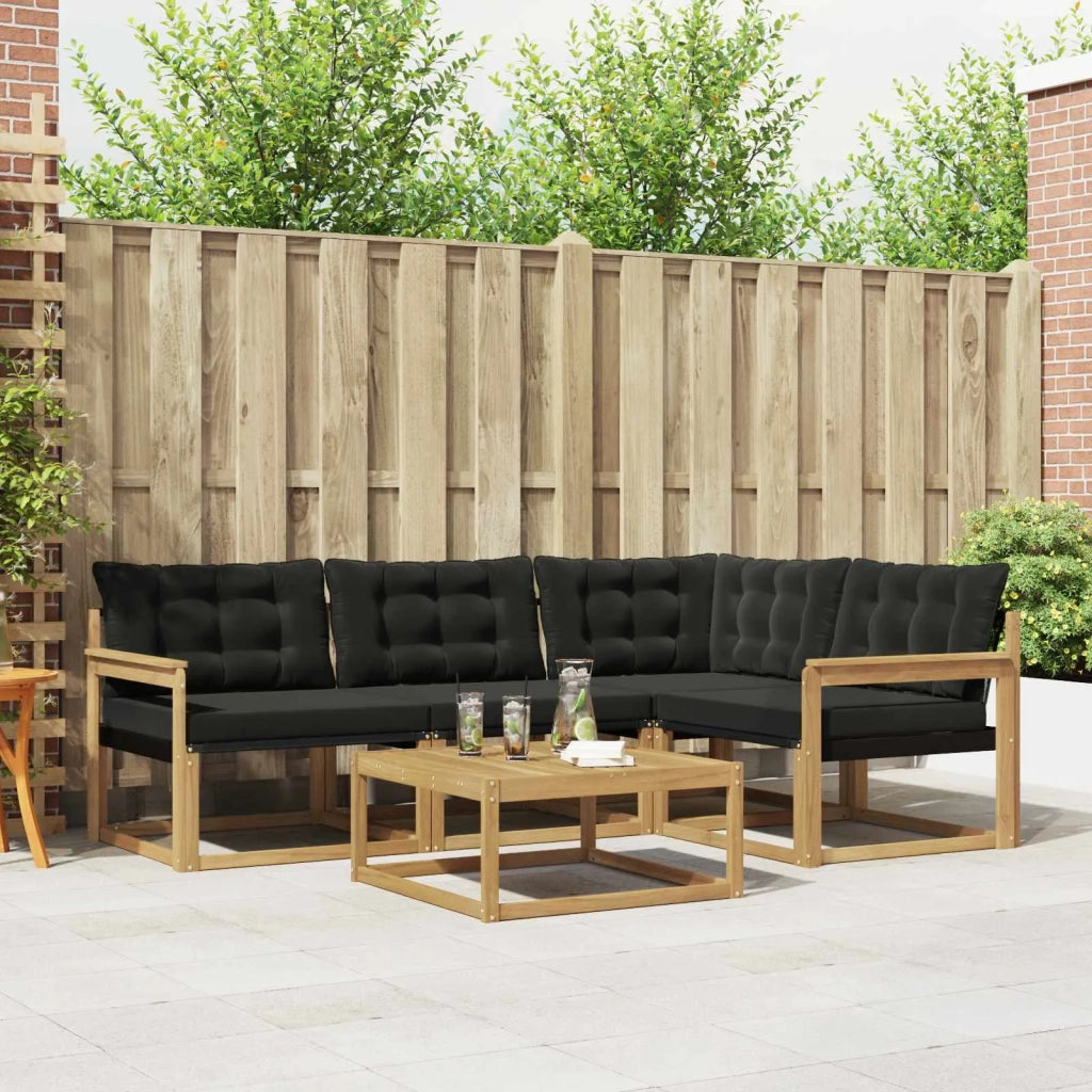 Set di divani da esterno 5 pcs Bianco e Nero 79 x 79 x 37 cm
